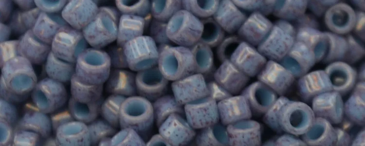 (image for) TOHO Aiko Precision Cylinder Bead. Purple / Aqua Marbled Opaque TB-1204