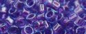 (image for) TOHO Aiko Precision Cylinder Bead. Purple Lined Aqua TB-252