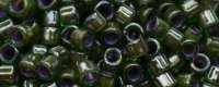 TOHO Aiko Precision Cylinder Bead. Pink Lined Emerald Luster TB-1047 (image for) TOHO Aiko Precision Cylinder Bead. Pink Lined Emerald Luster TB-1047