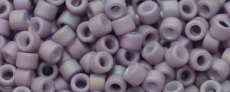 (image for) TOHO Aiko Precision Cylinder Bead. Purple Lined Green Iris Matte TB-1634F