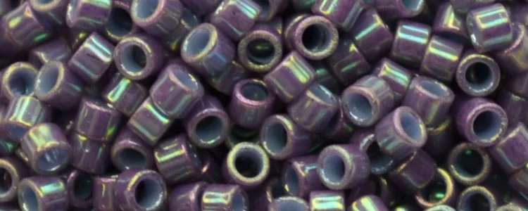(image for) TOHO Aiko Precision Cylinder Bead. Purple Lined Green Iris TB-1630