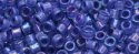 (image for) TOHO Aiko Precision Cylinder Bead. Purple Lined Light Sapphire Transparent TB-934