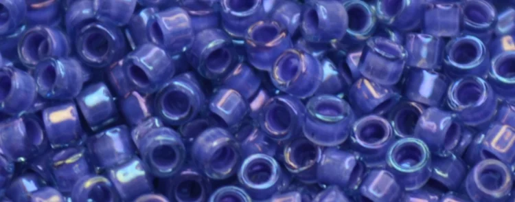 (image for) TOHO Aiko Precision Cylinder Bead. Purple Lined Light Sapphire Transparent TB-934