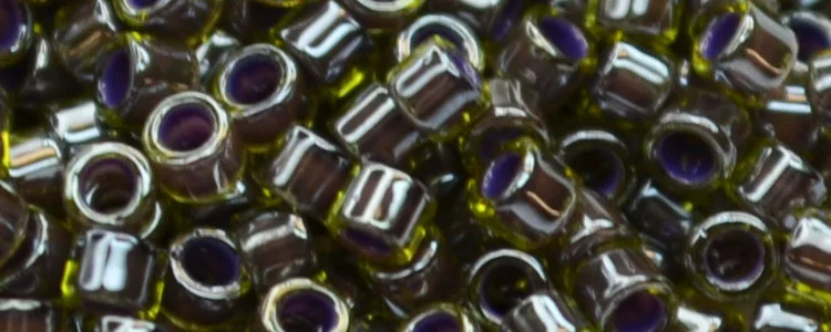 (image for) TOHO Aiko Precision Cylinder Bead. Purple Lined Olive Luster TB-1044