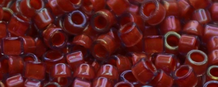 (image for) TOHO Aiko Precision Cylinder Bead. Red Lined Sapphire Transparent TB-304