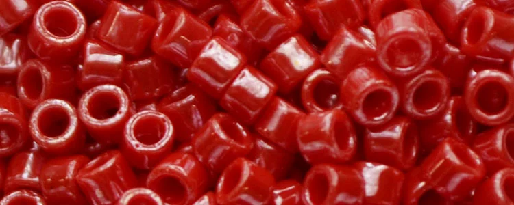 (image for) TOHO Aiko Precision Cylinder Bead. Red Opaque Luster TB-125