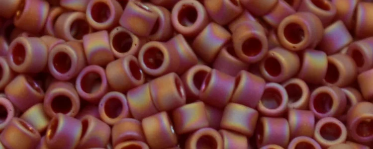 (image for) TOHO Aiko Precision Cylinder Bead. Red Opaque Rainbow Matte TB-405F