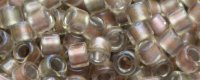 (image for) TOHO Aiko Precision Cylinder Bead. Rose Lined Crystal Rainbow TB-267