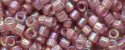 (image for) TOHO Aiko Precision Cylinder Bead. Rose Lined Pink Rainbow TB-1821