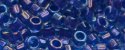 (image for) TOHO Aiko Precision Cylinder Bead. Royal Blue Lined Sapphire Rainbow TB-189