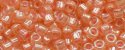 (image for) TOHO Aiko Precision Cylinder Bead. Salmon Lined Light Topaz Luster TB-1034