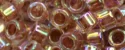 (image for) TOHO Aiko Precision Cylinder Bead. Smoke Topaz Lined Crystal Rainbow TB-784
