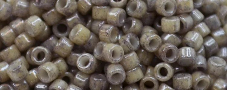 (image for) TOHO Aiko Precision Cylinder Bead. Taupe / Cocoa Marbled Opaque TB-1203