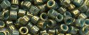 (image for) TOHO Aiko Precision Cylinder Bead. Teal 24k Gilded Marbled Opaque TB-1703