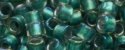 (image for) TOHO Aiko Precision Cylinder Bead. Teal Lined Crystal Rainbow TB-264