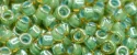 (image for) TOHO Aiko Precision Cylinder Bead. Teal Lined Topaz Transparent TB-380
