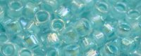 (image for) TOHO Aiko Precision Cylinder Bead. Turquoise Lined Crystal Rainbow TB-793