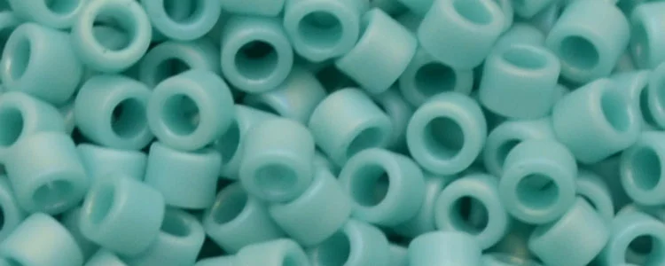 (image for) TOHO Aiko Precision Cylinder Bead. Turquoise Opaque Rainbow Matte TB-413F