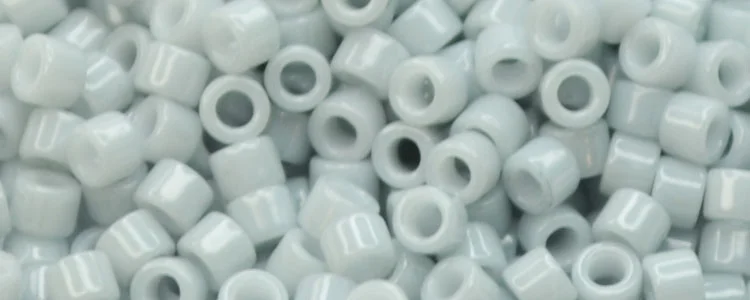 (image for) TOHO Aiko Precision Cylinder Bead. Very Light Grey Opaque TB-1600