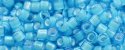 (image for) TOHO Aiko Precision Cylinder Bead. White Lined Aqua Transparent TB-931