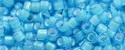 (image for) TOHO Aiko Precision Cylinder Bead. White Lined Aqua Transparent TB-931