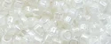 (image for) TOHO Aiko Precision Cylinder Bead. White Lined Crystal Luster TB-1030