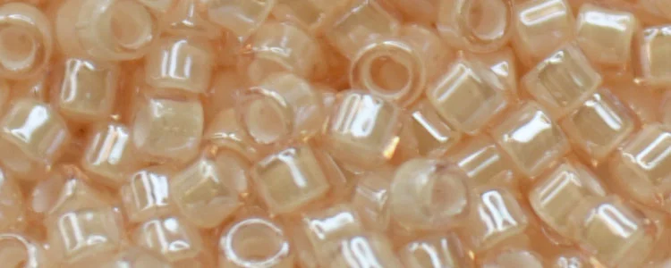 (image for) TOHO Aiko Precision Cylinder Bead. White Lined Very Light Pink Luster TB-1033
