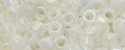 (image for) TOHO Aiko Precision Cylinder Bead. White Opaque Rainbow TB-401