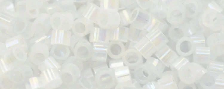 (image for) TOHO Aiko Precision Cylinder Bead. White Satin Rainbow TB-1541