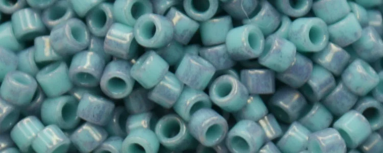(image for) TOHO Aiko Precision Cylinder Bead. Turquoise / Purple Marbled Opaque TB-1206