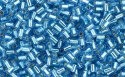 (image for) TOHO Size 1/2 Bugle Bead. 2mm Length-Aqua Silver Lined