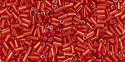 (image for) TOHO Size 1/2 Bugle Bead. 2mm Length-Ruby Hyacinth Silver Lined