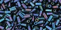 (image for) TOHO Size 1 Bugle Bead. 3mm Length-Navy Blue Iris Metallic