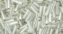 (image for) TOHO Size 2 Bugle Bead. 6mm Length-Crystal Silver Lined