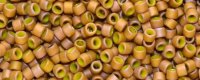 (image for) TOHO Aiko Precision Cylinder Bead. Mustard Lined Pink Iris Matte Luster TB-1626F