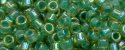 (image for) TOHO Aiko Precision Cylinder Bead. Teal Lined Topaz Rainbow TB-1830
