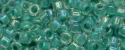 (image for) TOHO Aiko Precision Cylinder Bead. Dark Aqua Lined Aqua Rainbow TB-1832