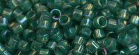 (image for) TOHO Aiko Precision Cylinder Bead. Teal Lined Aqua Rainbow TB-1833