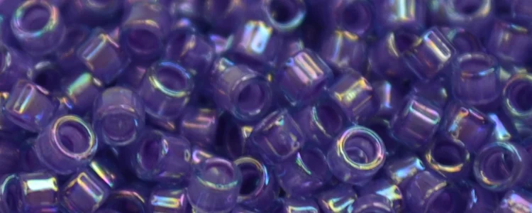 (image for) TOHO Aiko Precision Cylinder Bead. Purple Lined Lavender Rainbow TB-1838