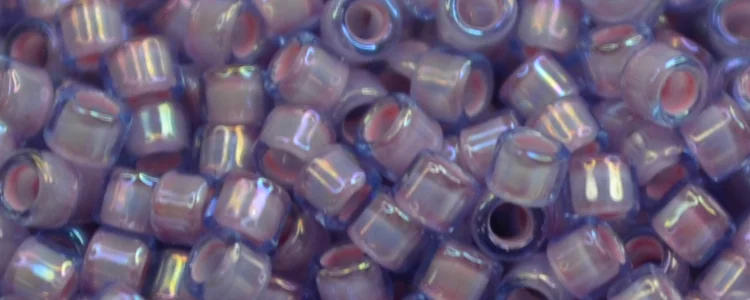 (image for) TOHO Aiko Precision Cylinder Bead. Pink Lined Lavender Rainbow TB-1839