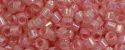 (image for) TOHO Aiko Precision Cylinder Bead. Pink Lined Crystal Rainbow TB-1841