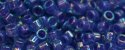 (image for) TOHO Aiko Precision Cylinder Bead. Lavender Lined Blue Rainbow TB-1843