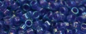 (image for) TOHO Aiko Precision Cylinder Bead. Lavender Lined Blue Rainbow TB-1843