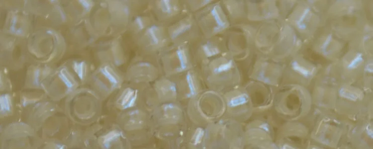 (image for) TOHO Aiko Precision Cylinder Bead. Cream Opal Green Luster TB-1905