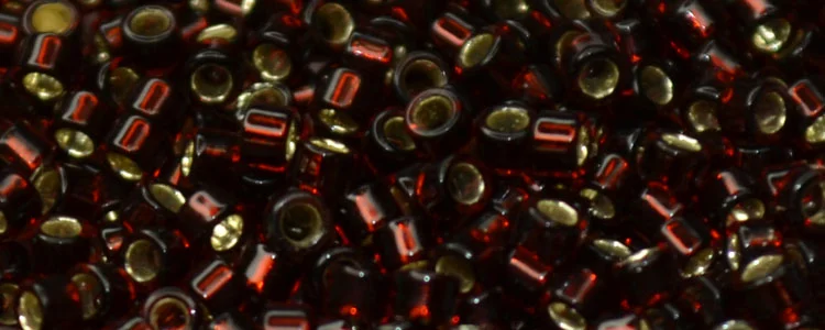(image for) TOHO Aiko Precision Cylinder Bead. Dark Cherry Amber Silver Lined TB-2153S