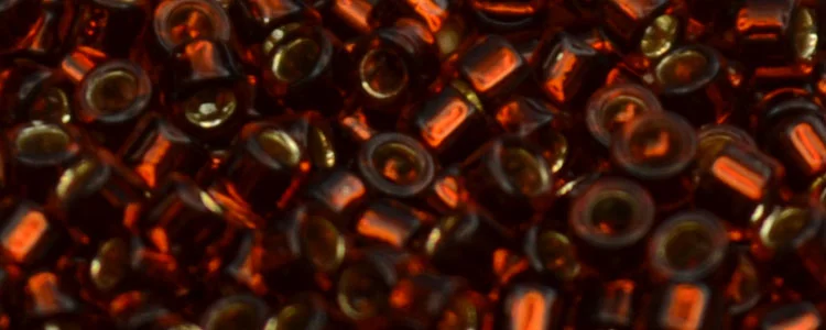 (image for) TOHO Aiko Precision Cylinder Bead. Orange Amber Silver Lined TB-2154S