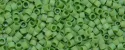 (image for) TOHO Aiko Precision Cylinder Bead. Green Opaque Rainbow Matte TB-407F