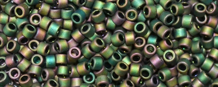 (image for) TOHO Aiko Precision Cylinder Bead. Purple-Green Iris Metallic Matte TB-708