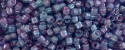 (image for) TOHO Aiko Precision Cylinder Bead. Pink Lined Aqua Transparent TB-937