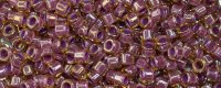 TOHO Aiko Precision Cylinder Bead. Mauve Lined Amber Transparent TB-960 (image for) TOHO Aiko Precision Cylinder Bead. Mauve Lined Amber Transparent TB-960